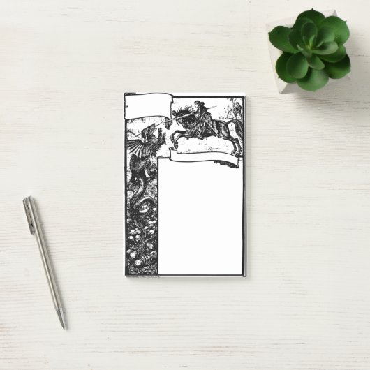 Medieval Dragon en Knight Post-it® Notes (Kantoor)