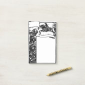 Medieval Dragon en Knight Post-it® Notes (Op bureau)