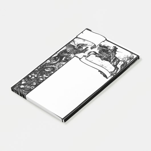 Medieval Dragon en Knight Post-it® Notes (Schuin)