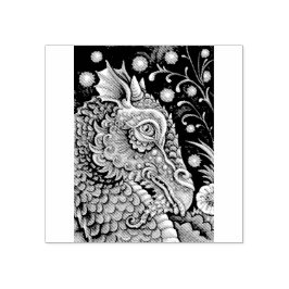 MEDIEVAL DRAGON FANTASY RUBBER STAMP RUBBERSTEMPEL