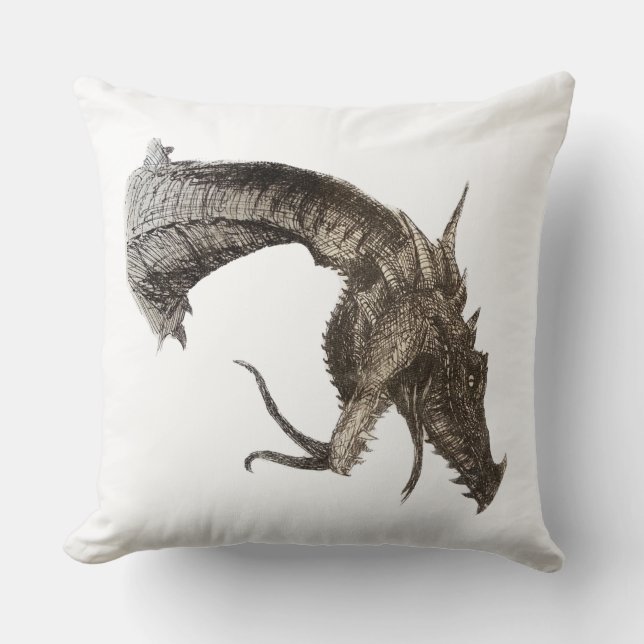 Medieval Dragon Head Kussen (Voorkant)