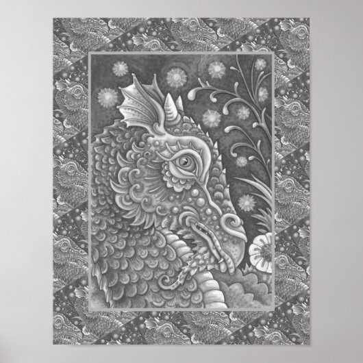 MEDIEVAL DRAGON HEAD-PORTRAIT, ZONDER MEESTE VANWE POSTER (Voorkant)