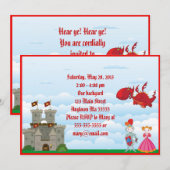 Medieval Dragon Knight Birthday Uitnodiging (Voorkant / Achterkant)