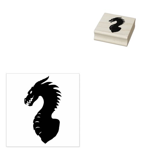 Medieval Dragon Rubberstempel (Gestempeld)