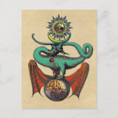 Medieval Dragon van de Ripley Scroll Sepia Briefkaart (Voorkant)