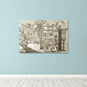 Medieval Duitse drukkerij (graving) Canvas Afdruk (Insitu (Houten vloer))