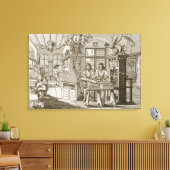 Medieval Duitse drukkerij (graving) Canvas Afdruk (Insitu (Woonkamer))