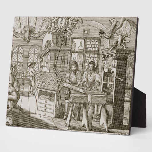 Medieval Duitse drukkerij (graving) Fotoplaat (Zijkant)