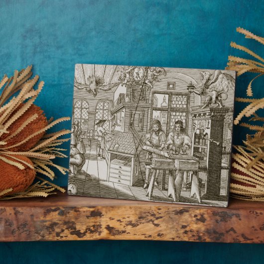 Medieval Duitse drukkerij (graving) Fotoplaat (Zijkant)