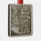 Medieval Duitse drukkerij (graving) Metalen Ornament (Rechts)
