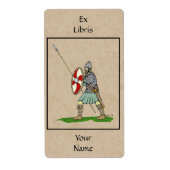 Medieval Engels/Saxon Warrior Bookplate Etiket (Voorkant)