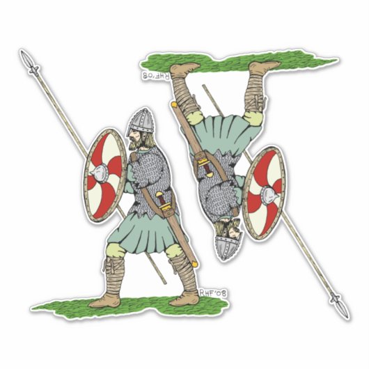 Medieval Engels/Saxon Warrior Sticker (Voorkant)