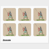 Medieval Engels/Saxon Warrior Vierkante Sticker (Vel)