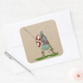 Medieval Engels/Saxon Warrior Vierkante Sticker (Envelop)