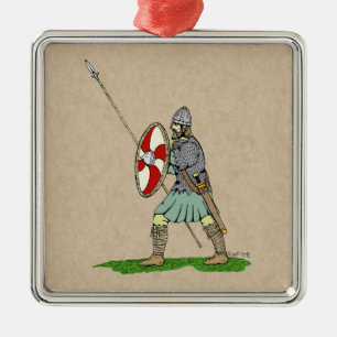 Medieval English/Saxon Warrior Metalen Ornament