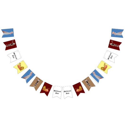 Medieval Fair Knachten en dames die vlaggen bundel Vlaggetjes (Alle)