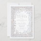 Medieval Fantasy Arch Blue Gold Bridal Shower Kaart (Voorkant)