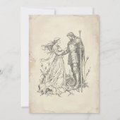Medieval Fantasy Black Vintage Etching Wedding Kaart (Achterkant)