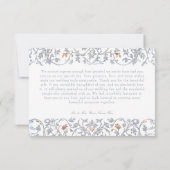 Medieval Fantasy Blue & Gold Etching Wedding Bedankkaart (Achterkant)