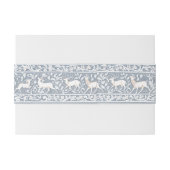 Medieval Fantasy Deer Blue Gold Etching Wedding Uitnodigingen Wikkel (Achterkant Voorbeeld)