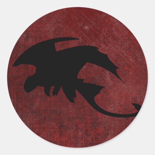 Medieval  Fantasy Dragon Ronde Sticker (Voorkant)