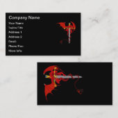 Medieval Fantasy Flying Red Dragon en Sword Visitekaartje (Voorkant / Achterkant)