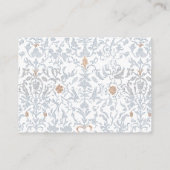 Medieval Fantasy Frame Blue Gold Etching Wedding Informatiekaartje (Achterkant)