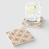 Medieval Fantasy Sepia Fractal Art Stenen Onderzetter (Zijkant)