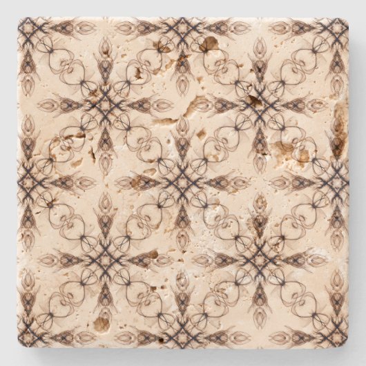 Medieval Fantasy Sepia Fractal Art Stenen Onderzetter (Voorkant)