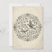 Medieval Fantasy Vintage Black Etching Wedding Kaart (Achterkant)