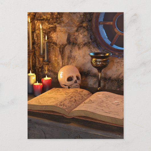 Medieval Fantasy Wizard's Study Briefkaart (Voorkant)