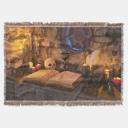 Medieval Fantasy Wizard's Study Deken (Voorkant)