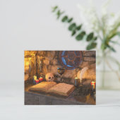 Medieval Fantasy Wizard's Study Feestdagenkaart (Staand voorkant)
