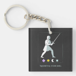 Medieval Fencing – Knight Stance Minimalist Design Sleutelhanger