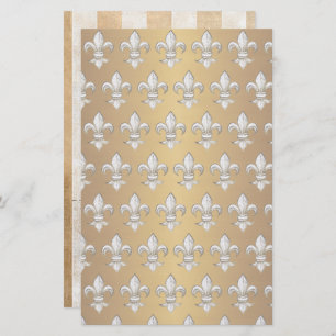 Medieval Fleur de lis Pattern Metallic Gold