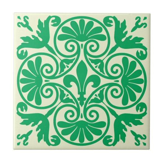 Medieval Fleur De Lis Pattern Tegeltje (Voorkant)