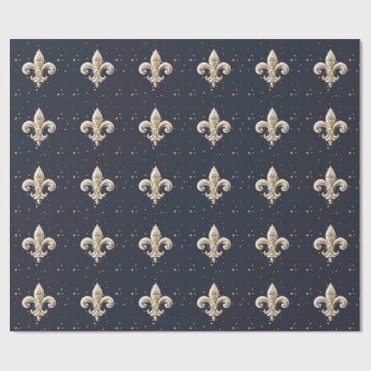 Medieval Fleur-de-Lis Wrapping Paper Cadeaupapier (Vlak)