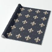 Medieval Fleur-de-Lis Wrapping Paper Cadeaupapier (Uitgerold)