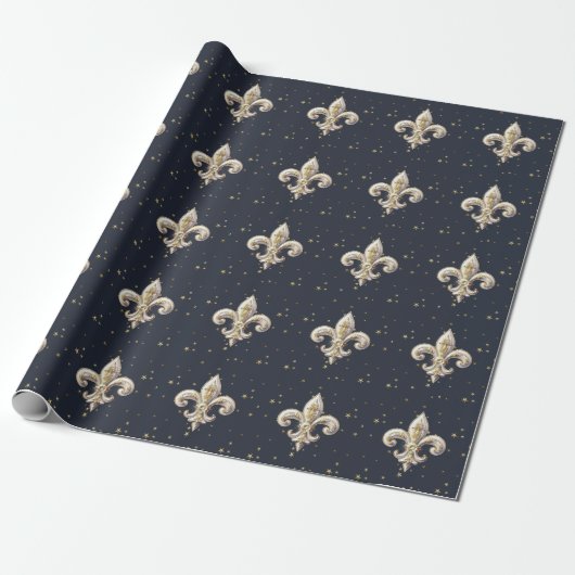 Medieval Fleur-de-Lis Wrapping Paper Cadeaupapier (Uitgerold)