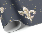 Medieval Fleur-de-Lis Wrapping Paper Cadeaupapier (Rol Hoek)