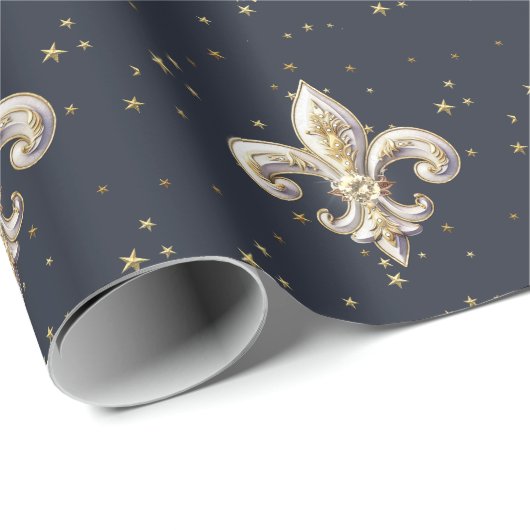 Medieval Fleur-de-Lis Wrapping Paper Cadeaupapier (Rol Hoek)