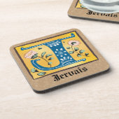 Medieval Floral Illuminated Letter J Monogram Bier Onderzetter (Linkerzijde)