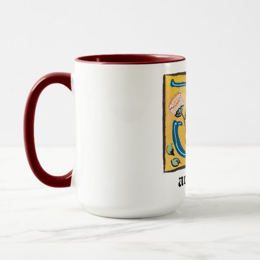 Medieval Floral Illuminated Letter J Monogram Mok (Links)