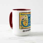 Medieval Floral Illuminated Letter J Monogram Mok (Voorkant links)