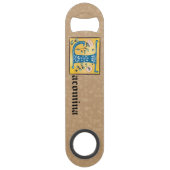 Medieval Floral Illuminated Letter J Monogram Speed Flessenopener (Achterkant)