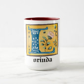 Medieval Floral Illuminated Letter L Monogram Mok (Midden)