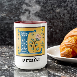 Medieval Floral Illuminated Letter L Monogram Mok