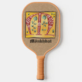 Medieval Floral Illuminated Letter M Monogram Pick Pickleball Paddle (Achterkant)