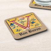 Medieval Floral Illuminated Letter/Monogram Bier Onderzetter (Linkerzijde)