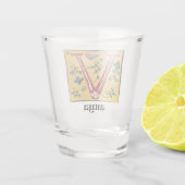 Medieval Floral Illuminated Letter/Monogram Shot Glas (Achterkant)